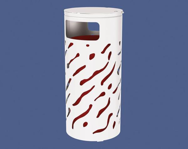 Abfallbehälter Venedig 80 Liter mit erhöhtem Deckel Farbe:RAL 9010|Struktur:Erhöhter Deckel mit Eimer beschichtet