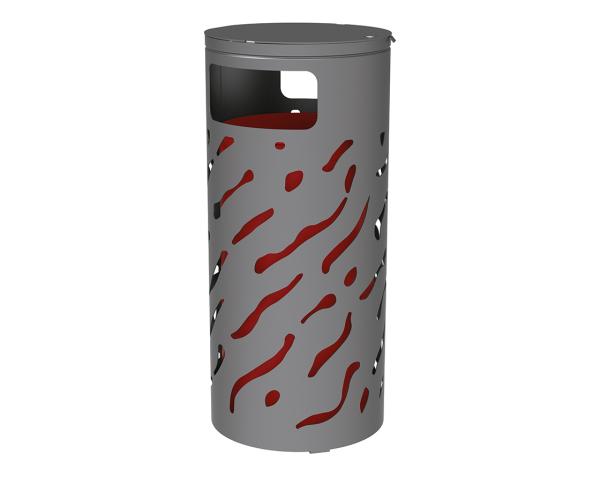 Abfallbehälter Venedig 80 Liter mit erhöhtem Deckel Farbe:Procity grau|Struktur:Erhöhter Deckel mit Eimer beschichtet