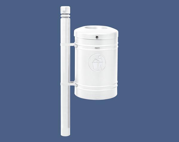 Abfallbehälter Gustavia mit Seitenfuß 40 Liter - City Farbe:RAL 9010|Struktur:Seitenfuß