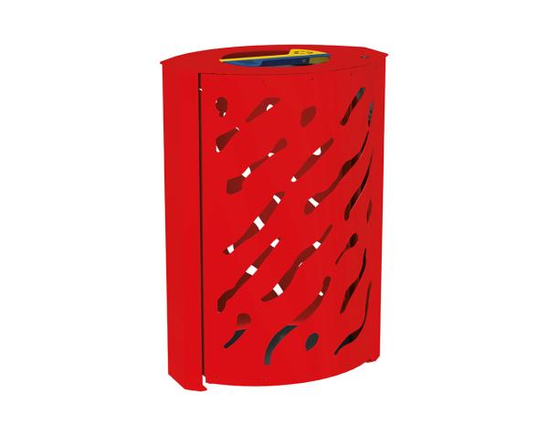Abfallbehälter Venedig für Mülltrennung 2 x 60 liter Farbe:RAL 3020|Struktur:Standard