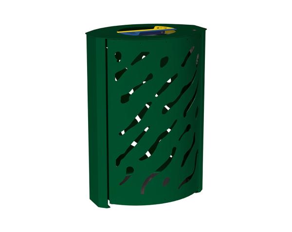 Abfallbehälter Venedig für Mülltrennung 2 x 60 liter Farbe:RAL 6005|Struktur:Standard