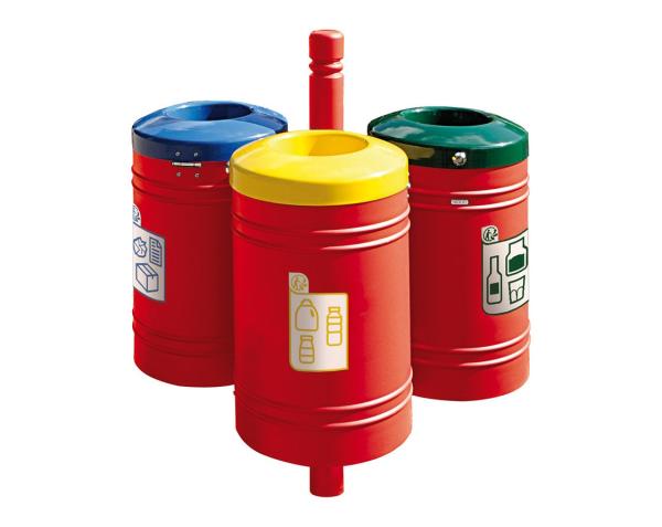 Abfallbehälter Gustavia für Mülltrennung 40 liter - City Farbe:RAL 3020|Struktur:Abfallbehälter - Grundmodell