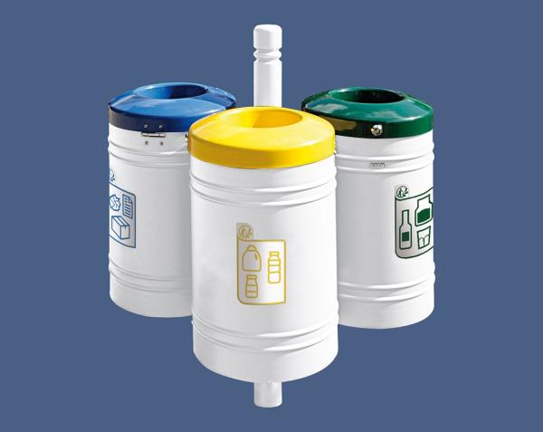 Abfallbehälter Gustavia für Mülltrennung 40 liter - City Farbe:RAL 9010|Struktur:Abfallbehälter - Grundmodell
