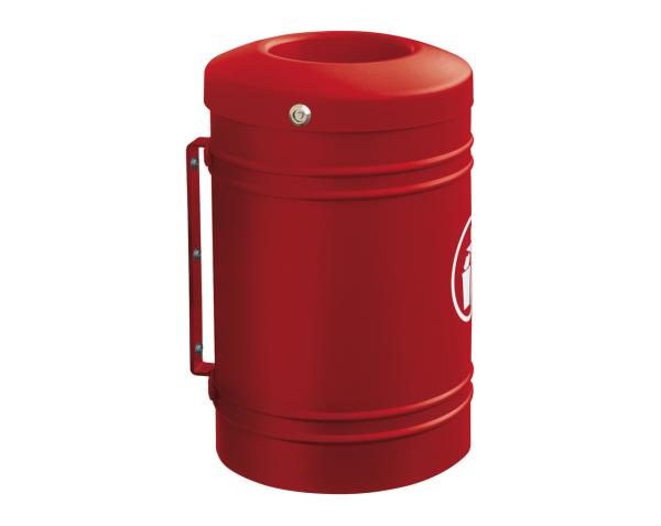 Abfallbehälter Esterel 40 Liter Farbe:RAL 3004|Struktur:Esterel - Wandmontage