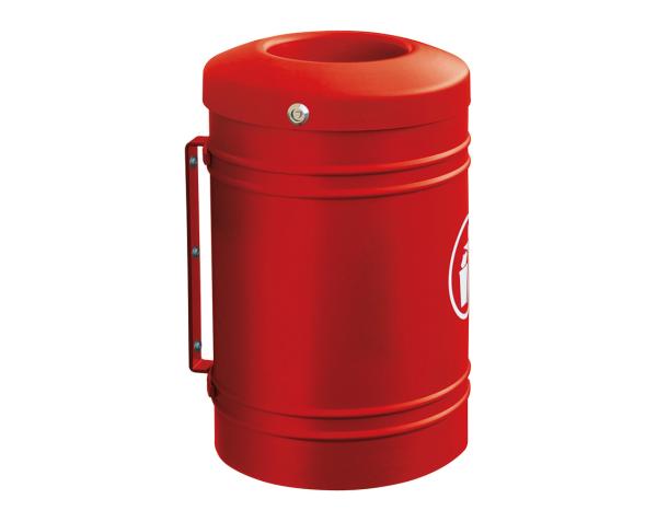 Abfallbehälter Esterel 40 Liter Farbe:RAL 3020|Struktur:Esterel - Wandmontage