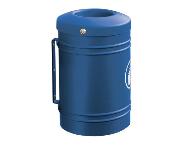 Abfallbehälter Esterel 40 Liter Farbe:RAL 5010|Struktur:Esterel - Wandmontage
