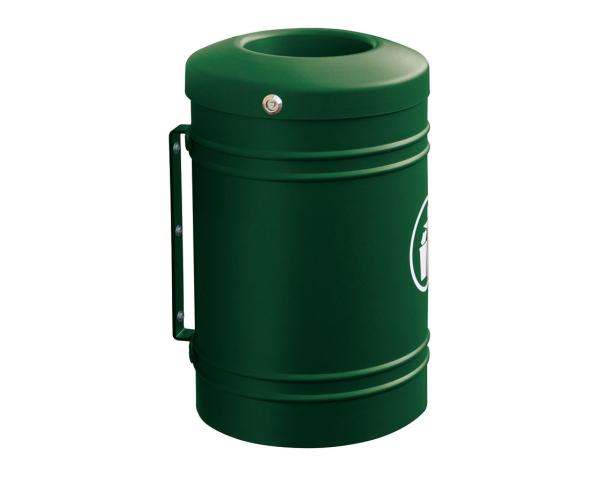 Abfallbehälter Esterel 40 Liter Farbe:RAL 6005|Struktur:Esterel - Wandmontage