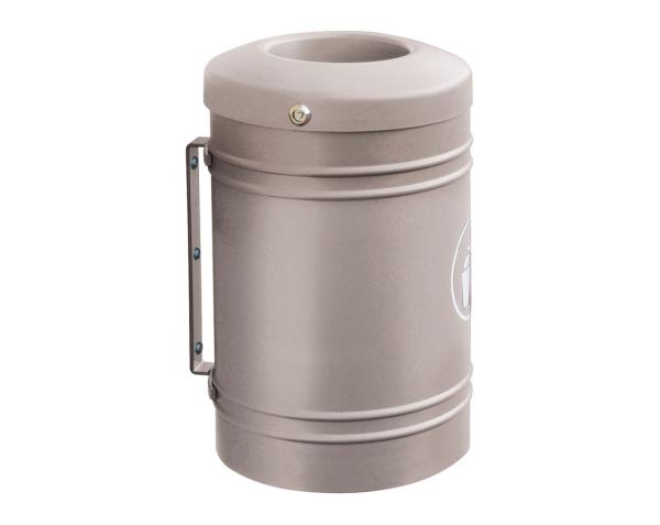 Abfallbehälter Esterel 40 Liter Farbe:RAL 7044|Struktur:Esterel - Wandmontage