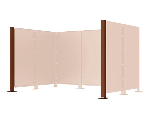 Zwischenpfosten auf Bodenplatte