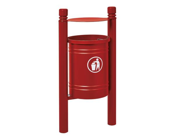 Abfallbehälter Santiago City 40 Liter Farbe:RAL 3004|Struktur:Mit Inneneimer