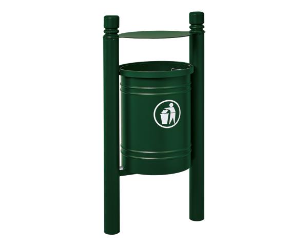 Abfallbehälter Santiago City 40 Liter Farbe:RAL 6005|Struktur:Mit Inneneimer