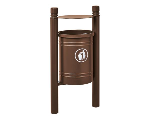 Abfallbehälter Santiago City 40 Liter Farbe:RAL 8017|Struktur:Mit Inneneimer