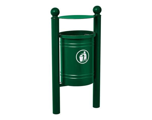 Abfallbehälter Santiago Kugel 40 Liter Farbe:RAL 6005|Struktur:Mit Inneneimer