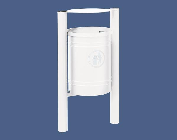 Abfallbehälter Santiago gebürsteter Edelstahl 40 Liter Farbe:RAL 9010|Struktur:Mit Inneneimer