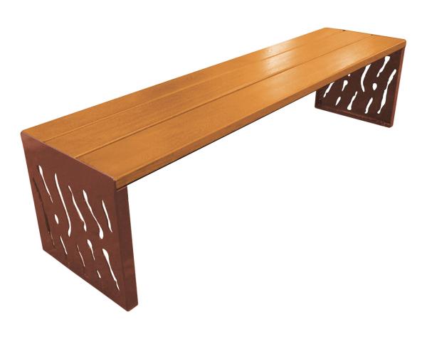 Sitzbank ohne Rückenlehne Venedig aus Stahl & Holz