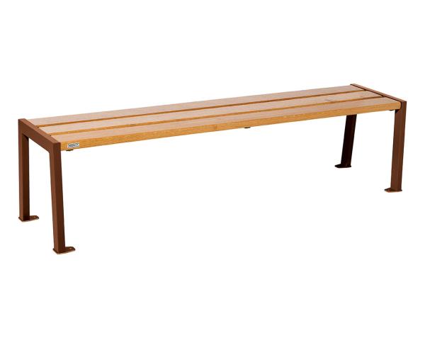 Sitzbank ohne Rückenlehne Silaos® aus Stahl & Holz