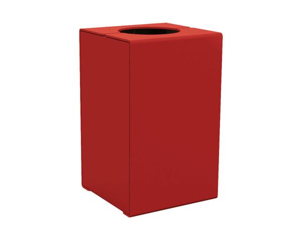 Abfallbehälter Kube. 120 Liter aus Stahl Farbe:RAL 3004|Struktur:Version ohne Deckel
