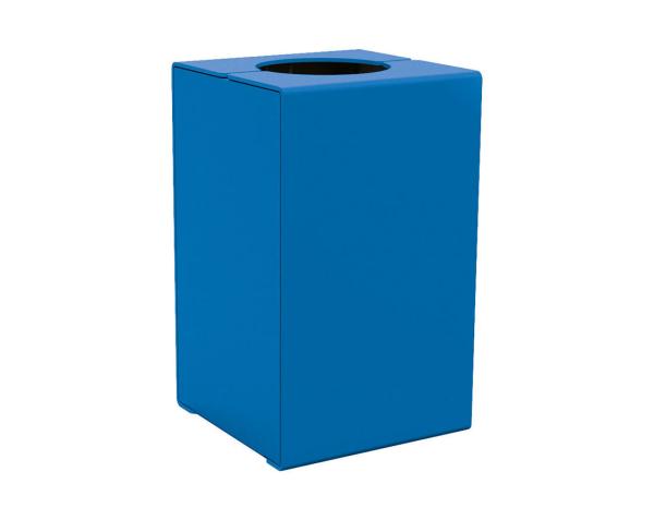 Abfallbehälter Kube. 120 Liter aus Stahl Farbe:RAL 5010|Struktur:Version ohne Deckel