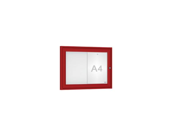 Schaukasten Tradition Farbe:RAL 3004|Abmessungen:2 A4 - B 550 x H 400 mm