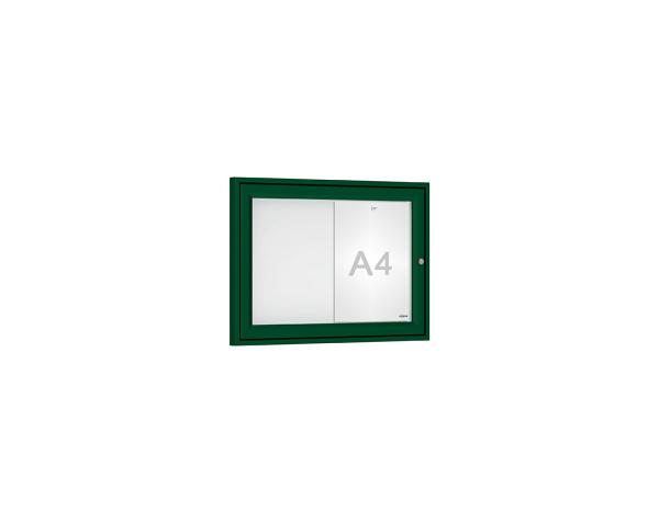 Schaukasten Tradition Farbe:RAL 6005|Abmessungen:2 A4 - B 550 x H 400 mm