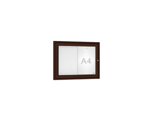 Schaukasten Tradition Farbe:RAL 8017|Abmessungen:2 A4 - B 550 x H 400 mm