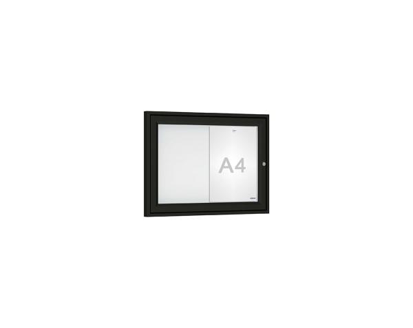 Schaukasten Tradition Farbe:RAL 9005|Abmessungen:2 A4 - B 550 x H 400 mm