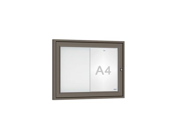 Schaukasten Tradition Farbe:Procity grau|Abmessungen:2 A4 - B 550 x H 400 mm