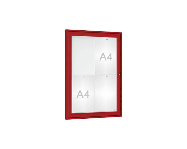 Schaukasten Tradition Farbe:RAL 3004|Abmessungen:4 A4 - B 550 x H 750 mm
