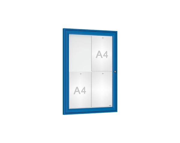 Schaukasten Tradition Farbe:RAL 5010|Abmessungen:4 A4 - B 550 x H 750 mm
