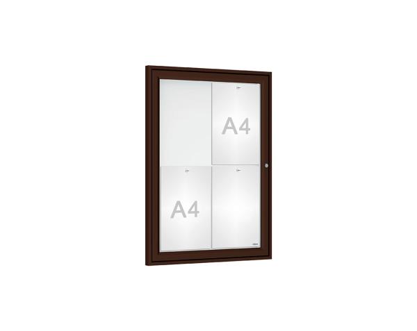 Schaukasten Tradition Farbe:RAL 8017|Abmessungen:4 A4 - B 550 x H 750 mm