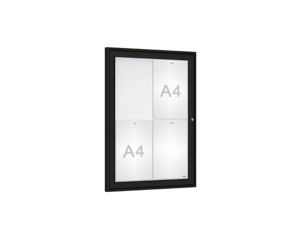 Schaukasten Tradition Farbe:RAL 9005|Abmessungen:4 A4 - B 550 x H 750 mm