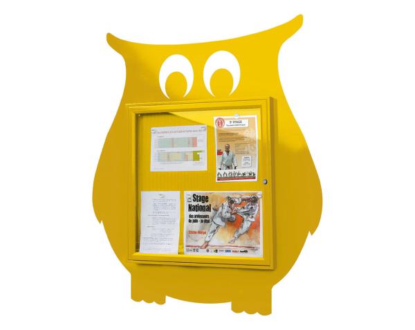 Thematischer Schaukästen Farbe:RAL 1021|Struktur:Dekoration "Eule"