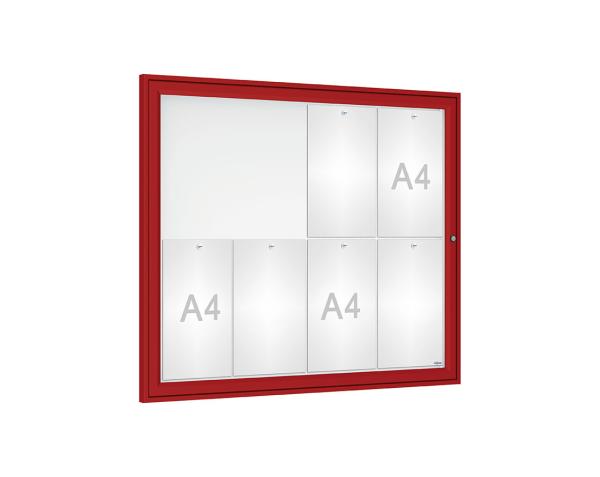 Schaukasten Tradition Farbe:RAL 3004|Abmessungen:8 A4 - B 980 x H 830 mm