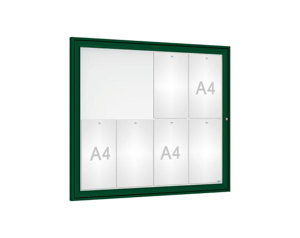 Schaukasten Tradition Farbe:RAL 6005|Abmessungen:8 A4 - B 980 x H 830 mm
