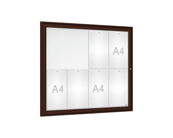 Schaukasten Tradition Farbe:RAL 8017|Abmessungen:8 A4 - B 980 x H 830 mm