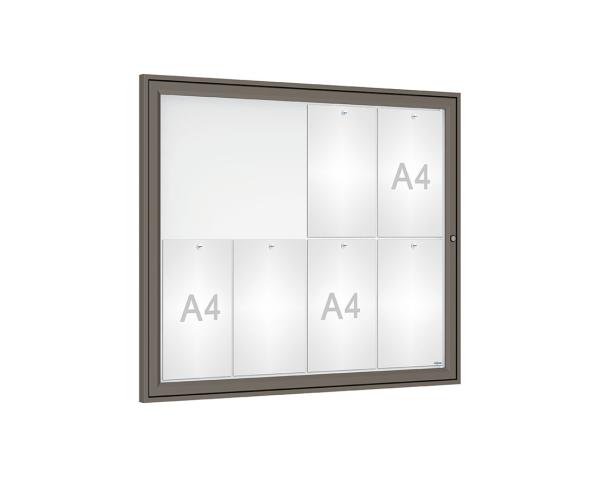 Schaukasten Tradition Farbe:Procity grau|Abmessungen:8 A4 - B 980 x H 830 mm