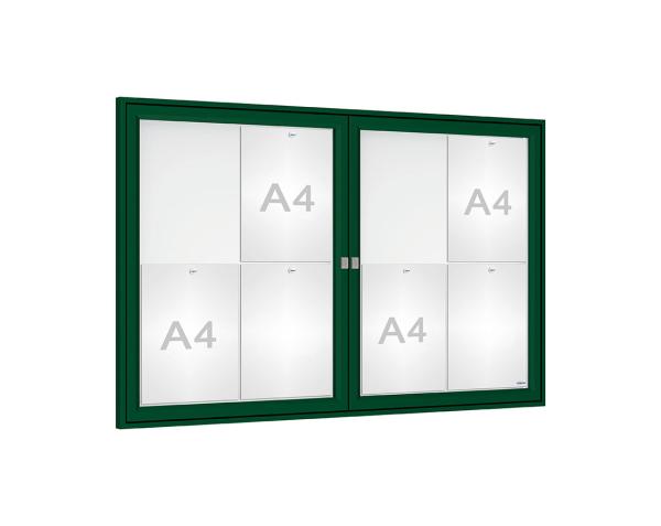 Schaukasten Tradition Farbe:RAL 6005|Abmessungen:8 A4 - B 1200 x H 750 mm