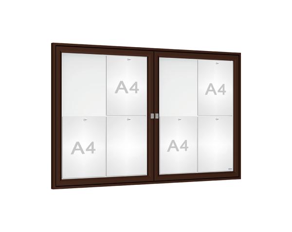 Schaukasten Tradition Farbe:RAL 8017|Abmessungen:8 A4 - B 1200 x H 750 mm