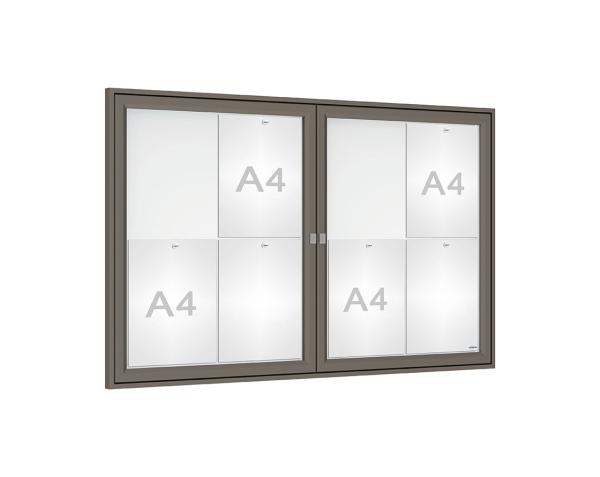 Schaukasten Tradition Farbe:Procity grau|Abmessungen:8 A4 - B 1200 x H 750 mm
