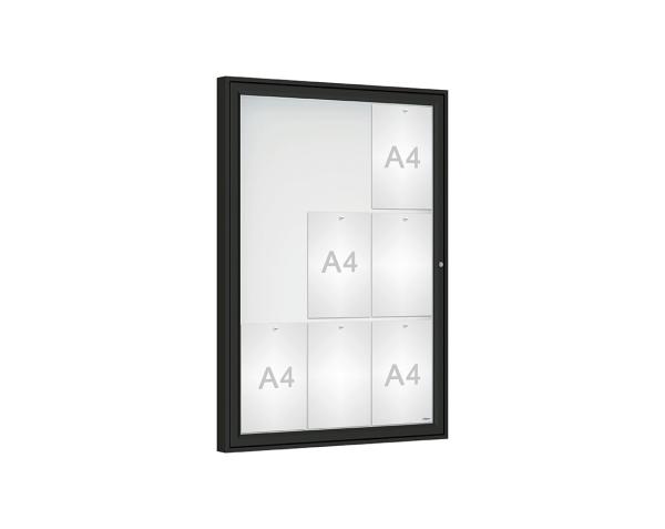 Schaukasten Klassik Farbe:RAL 9005|Verglasung:Plexichocs|Abmessungen:9 A4 - B 750 x H 1050 mm