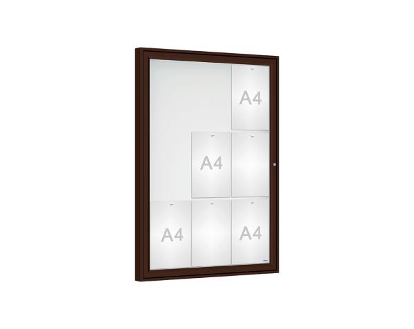 Schaukasten Klassik Farbe:RAL 8017|Verglasung:Securitglas|Abmessungen:9 A4 - B 750 x H 1050 mm