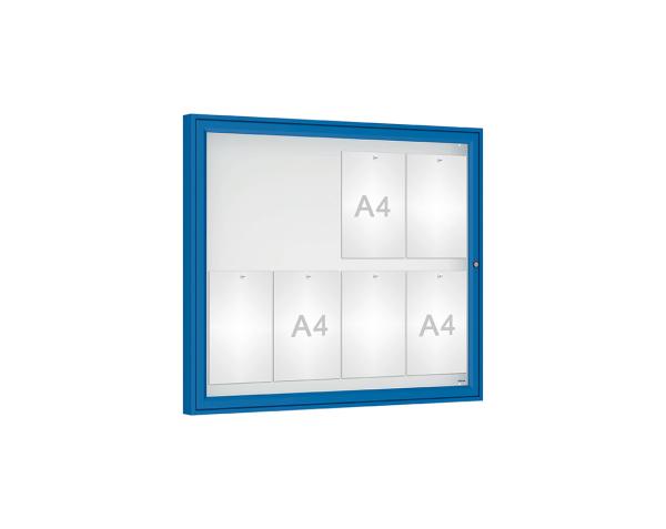 Schaukasten Klassik Farbe:RAL 5010|Verglasung:Securitglas|Abmessungen:8 A4 - B 980 x H 830 mm