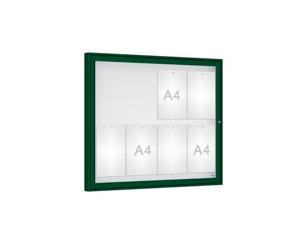 Schaukasten Klassik Farbe:RAL 6005|Verglasung:Securitglas|Abmessungen:8 A4 - B 980 x H 830 mm