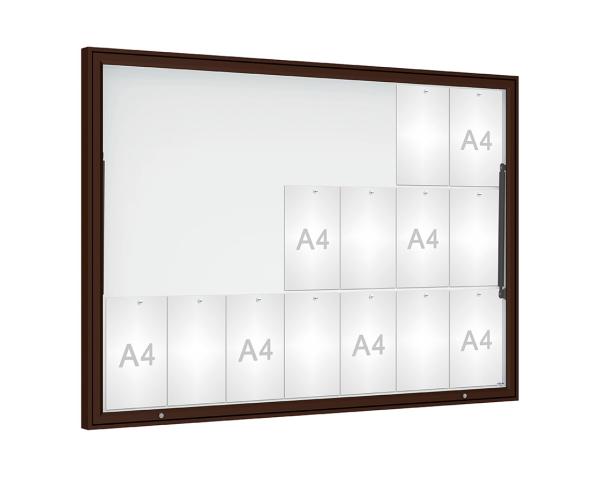 Schaukasten Klassik Farbe:RAL 8017|Verglasung:Securitglas|Abmessungen:21 A4 - B 1600 x H1130 mm
