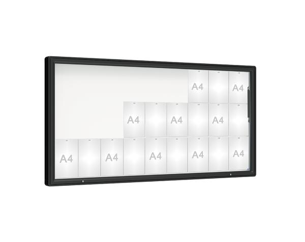 Schaukasten 2000 Farbe:RAL 9005|Verglasung:Plexichocs|Abmessungen:27 A4 - B 2010 x H 1000 mm