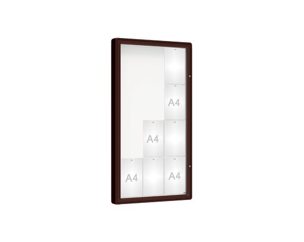 Schaukasten 2000 Farbe:RAL 8017|Verglasung:Securitglas|Abmessungen:12 A4 - B 750 x H 1350 mm