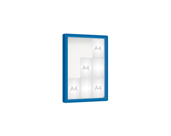 Schaukasten 2000 Farbe:RAL 5010|Verglasung:Securitglas|Abmessungen:9 A4 - B 750 x H 1000 mm
