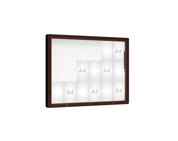 Schaukasten 2000 Farbe:RAL 8017|Verglasung:Securitglas|Abmessungen:18 A4 - B 1350 x H 1000 mm