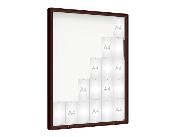 Schaukasten 2000 Farbe:RAL 8017|Verglasung:Securitglas|Abmessungen:30 A4 - B 1350 x H 1710 mm
