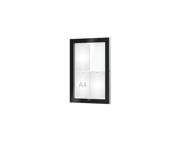 Schaukasten Edge Bautiefen 54 mm Titelleisten:Ohne Titelleiste|Abmessungen:4 A4 - B 530 x H 760 mm